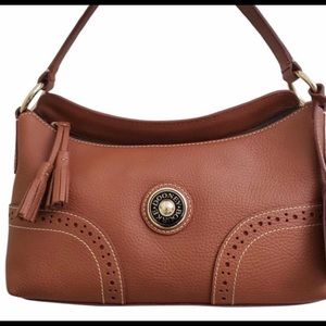 Dooney & Bourke Tassel Carmel Pebble Leather Purse